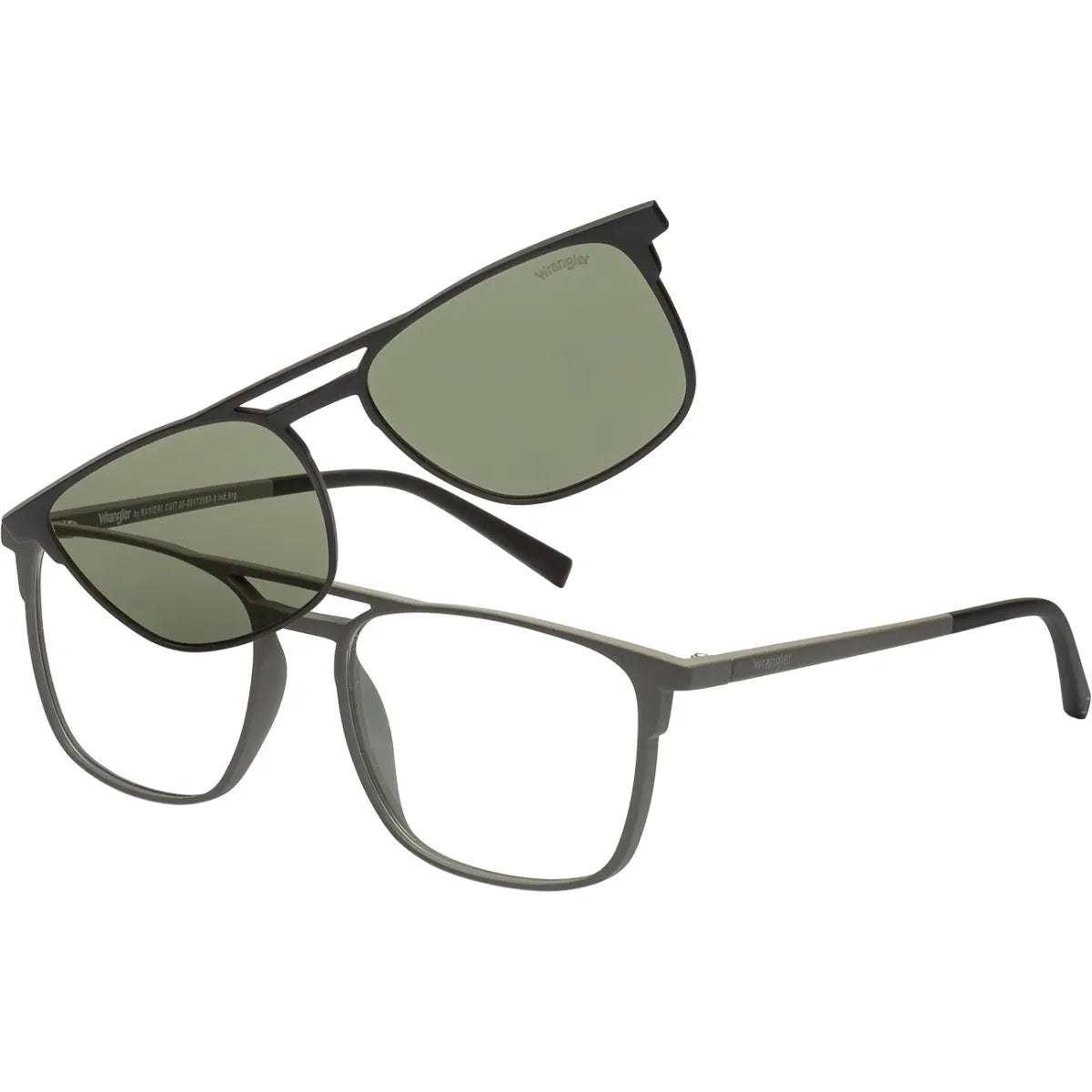 Anteojo Armazon Wrangler 1051 Clip On Polarizado Gafas Color Gris